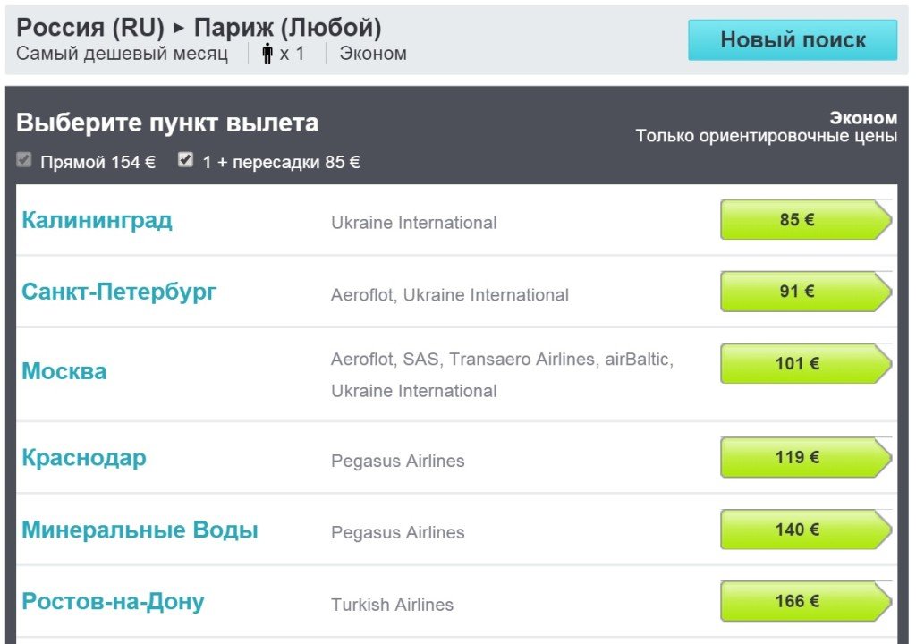 Билеты в Париж из Киева, Минска и Москвы за 35 евро. Хочешь?