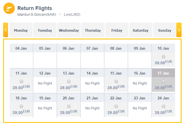 рейс по направлению Львов - Стамбул в январе будет стоить 39 евро в одну сторону