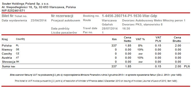Polskibus bilet